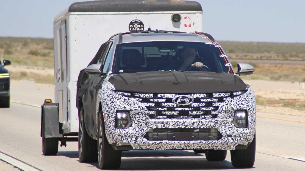 2024 Hyundai Santa Cruz Spied Undergoing Testing Disguised Pickup